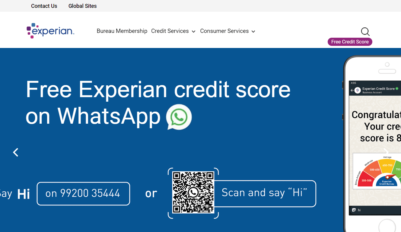 Experian official website