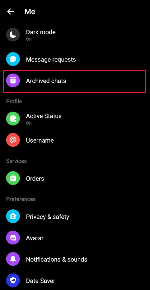 tap on Archived chats