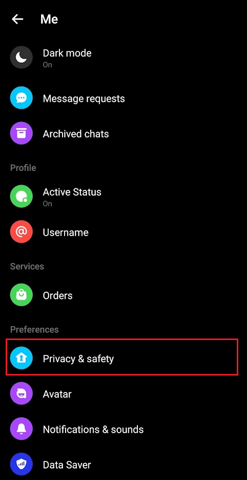 tap on Privacy & safety