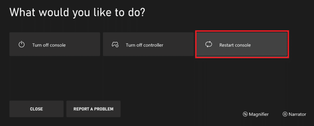 Select Restart console