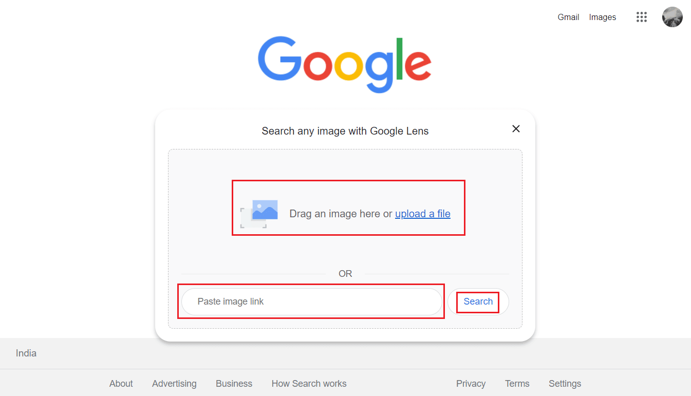 upload the desired picture OR provide the image URL and click on Search