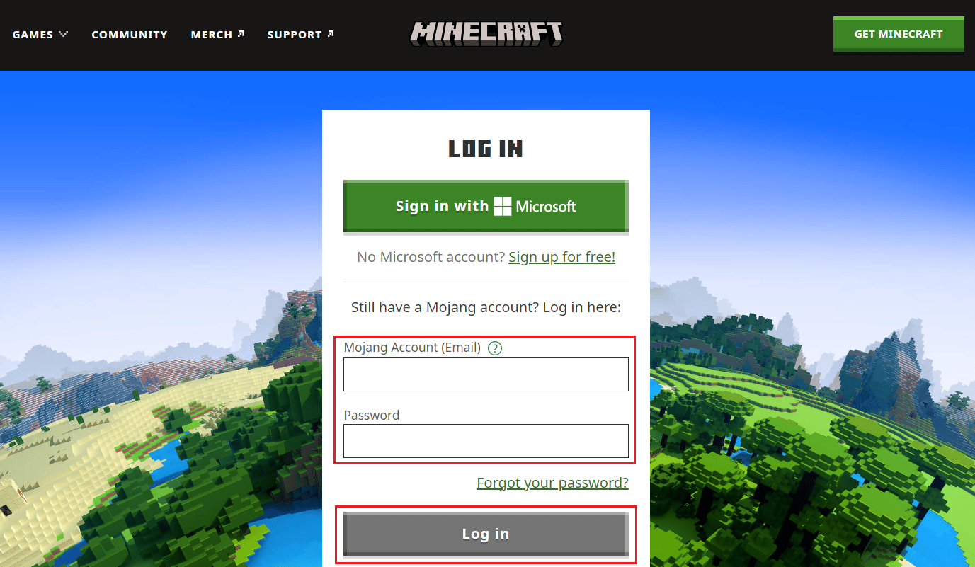 Minecraft Log in page. 11 Ways to Fix Minecraft Error Code Deep Ocean