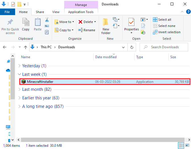 navigate to My downloads and run the MinecraftInstaller setup file