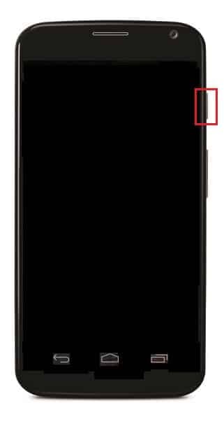 press power button of moto x smartphone