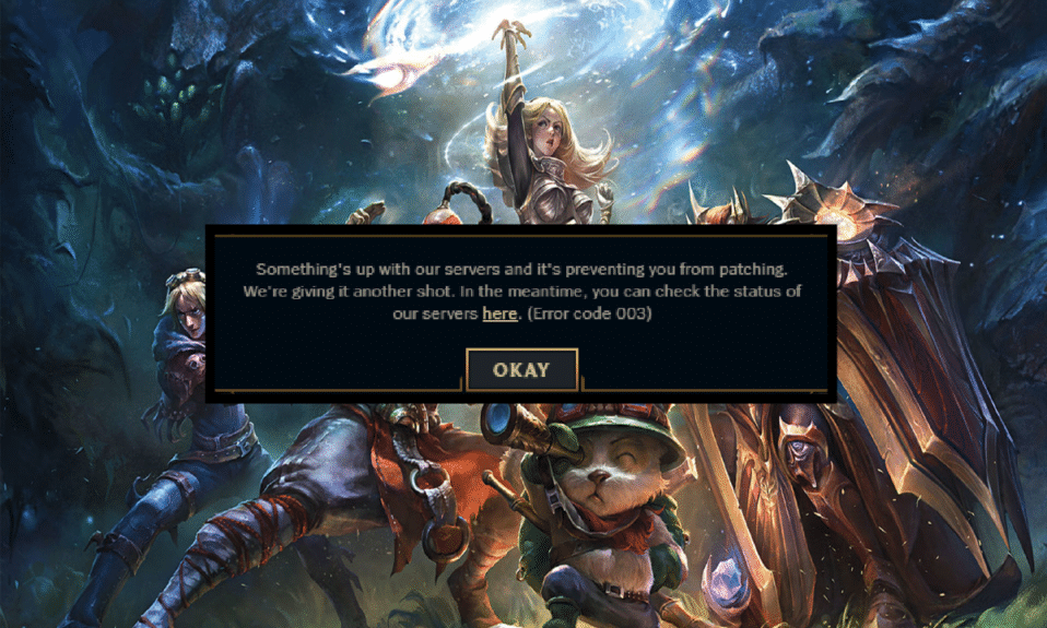 How to Fix League of Legends Error Code 003