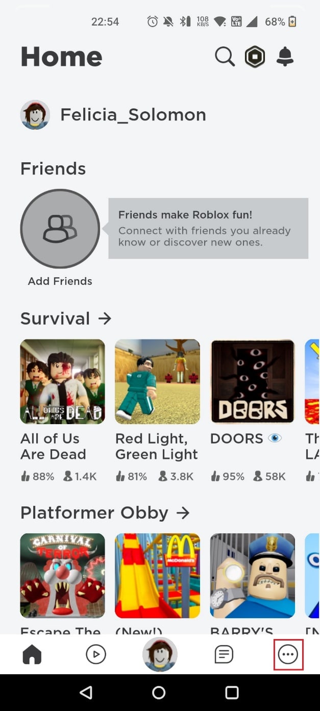 Tap on the circle with three dots at the bottom right corner to access the menu