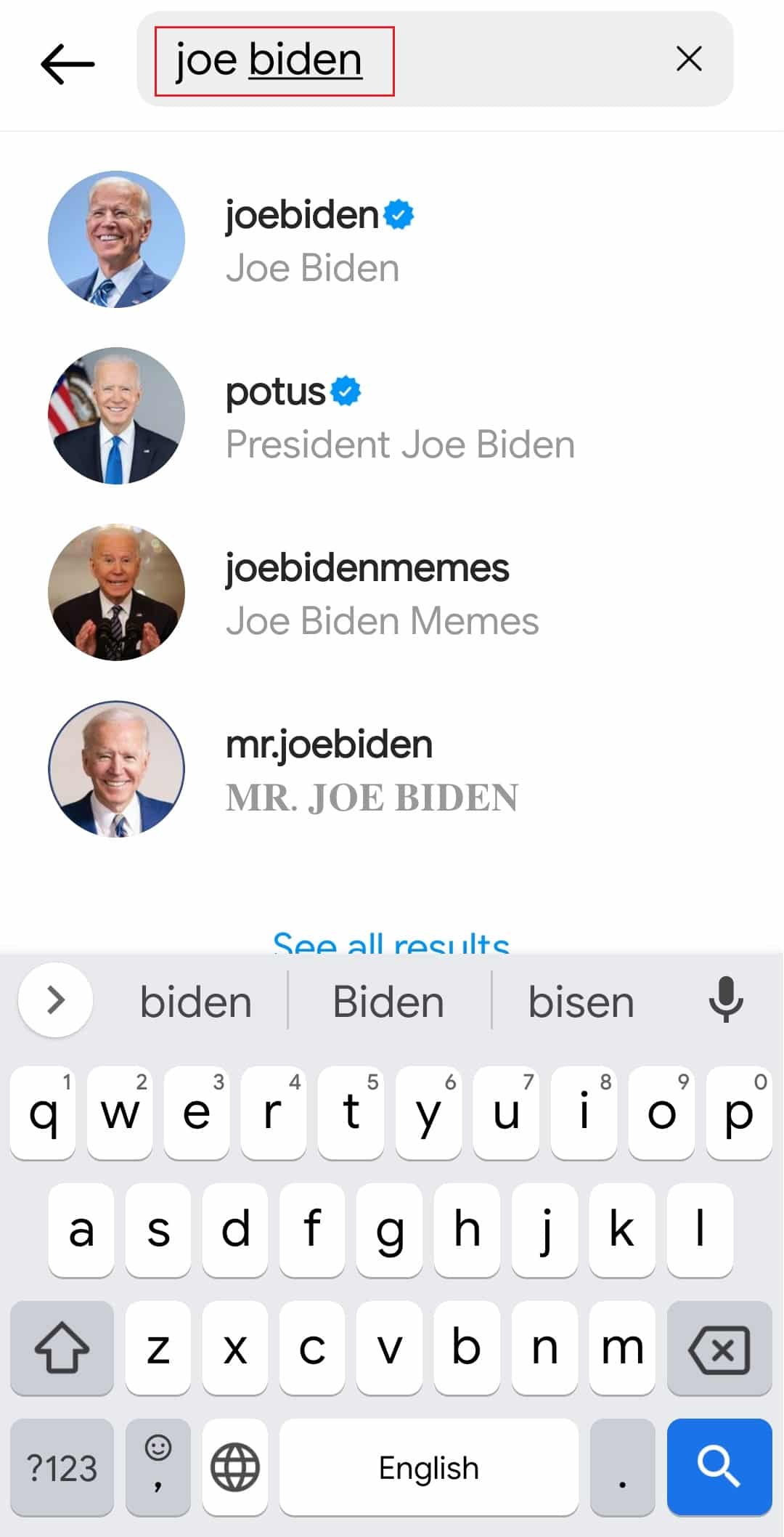 search by first and last name in instagram app