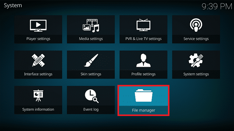 Click on the File manager option. Fix Kodi No Limits Wizard Error