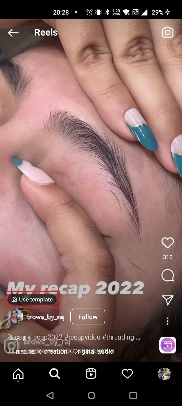 Find the video with Use template sticker