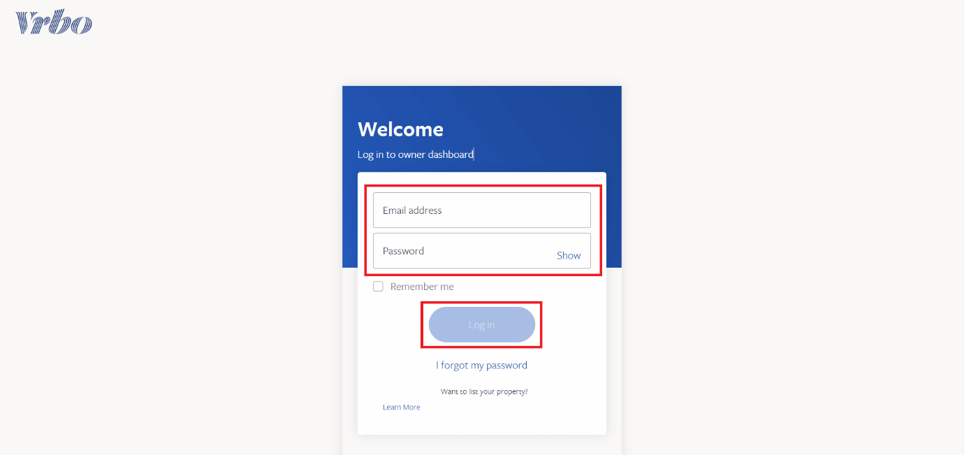 Click on Log in