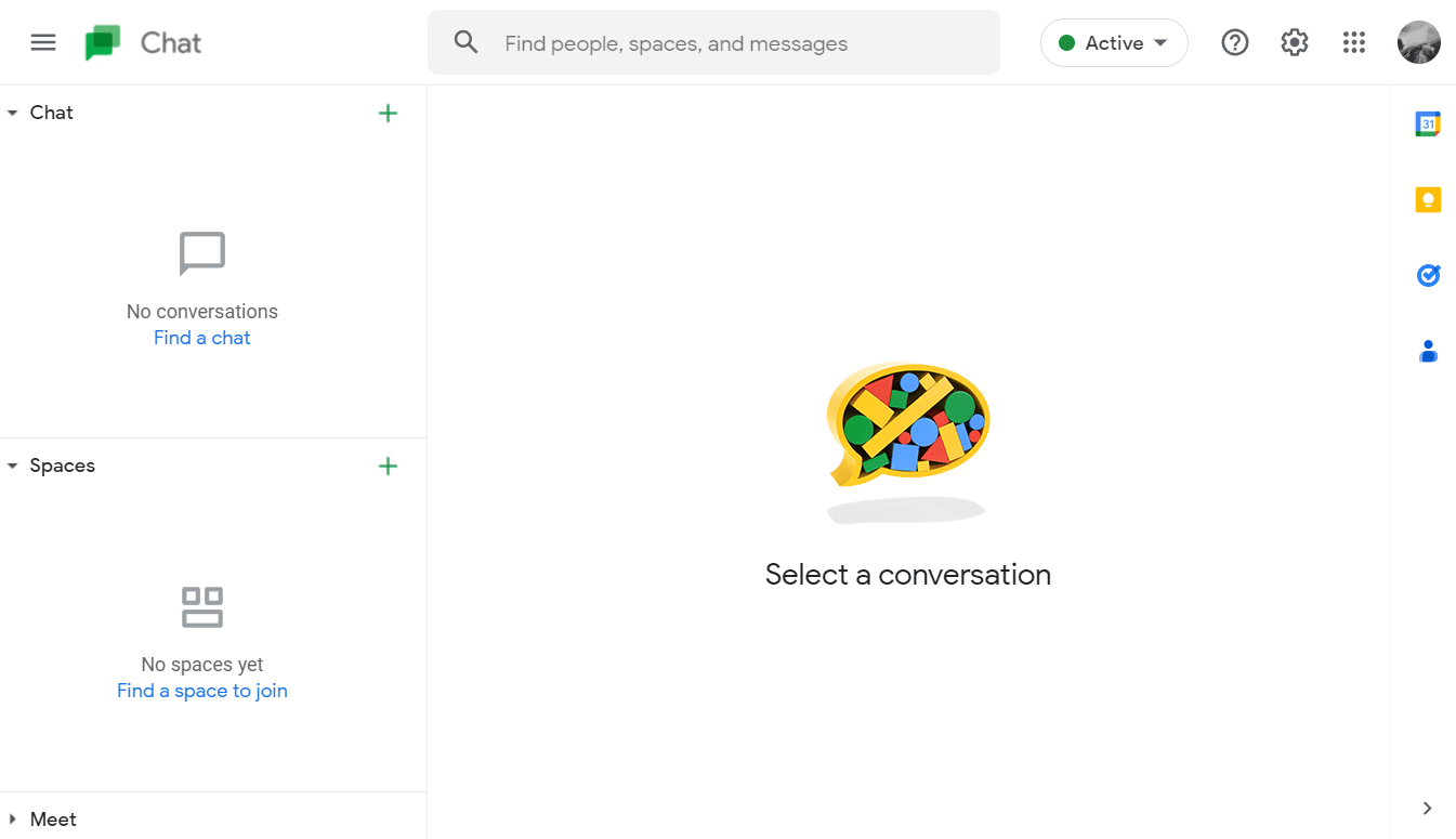 Google Chat website