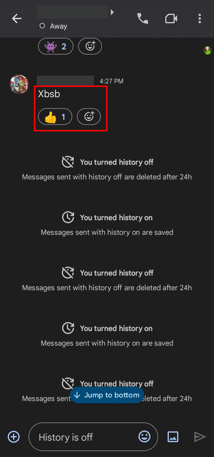 Select the message you’ve sent then tap and hold the message.