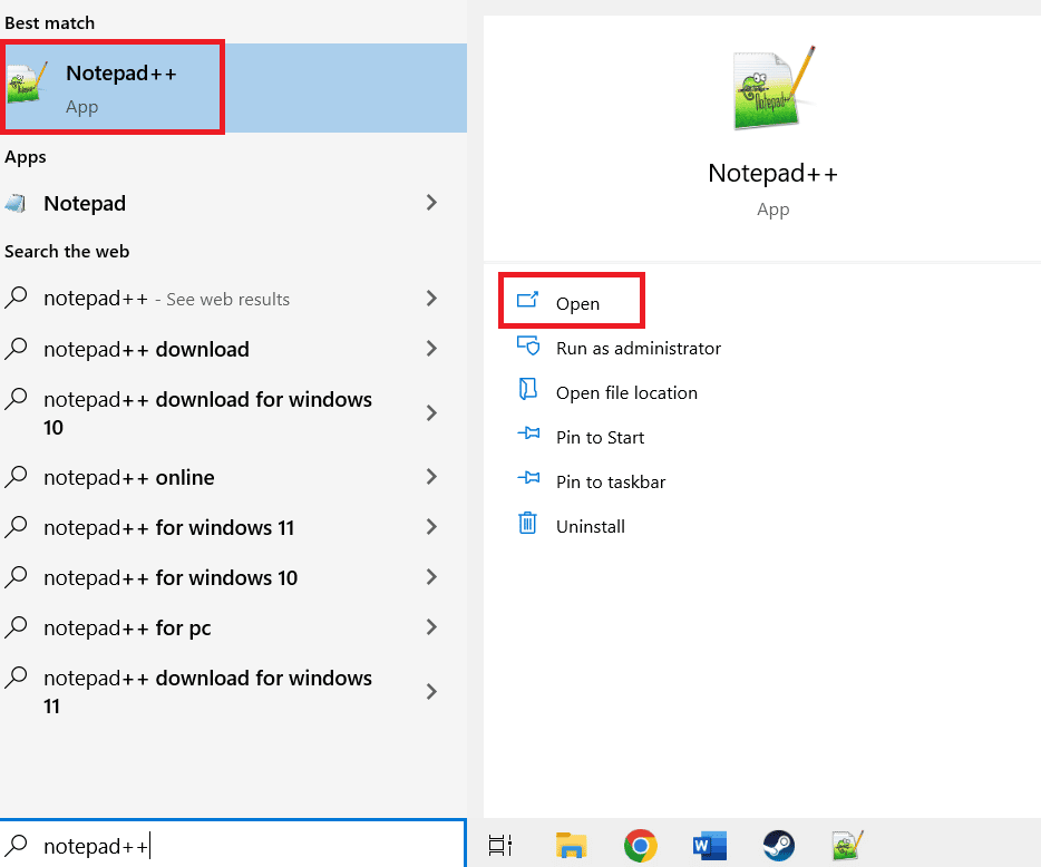 Open Notepad++