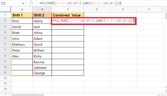 Close the bracket for the Filter function 