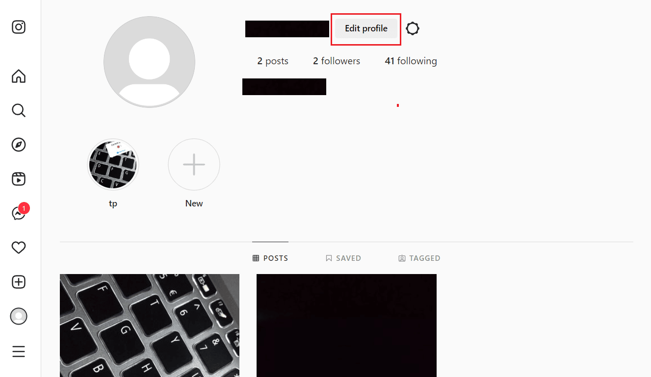 Click on Edit profile | How to Change Your Email on Instagram