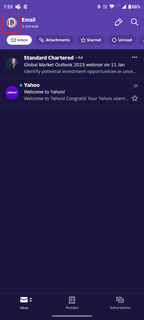 tap on your profile image
