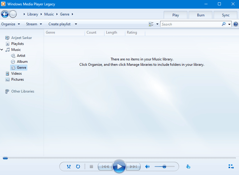 Windows media player
