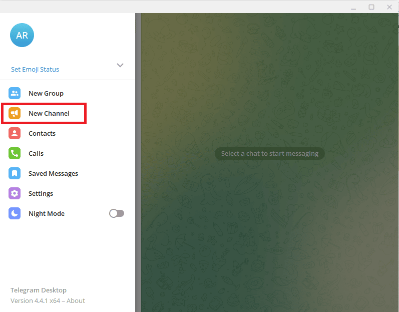 Click on the New Channel option 