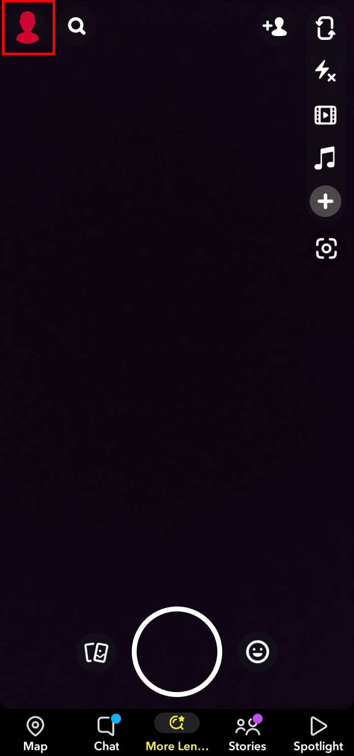 Tap on the profile icon at the top left corner of the screen.