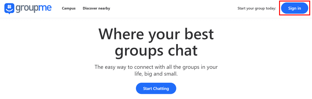 Click on the Sign in button at the top right corner of the website.
