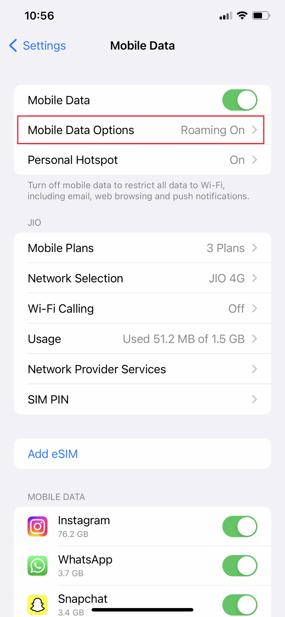 Choose Mobile Data options | How Do I Fix Slow Internet on My iPhone
