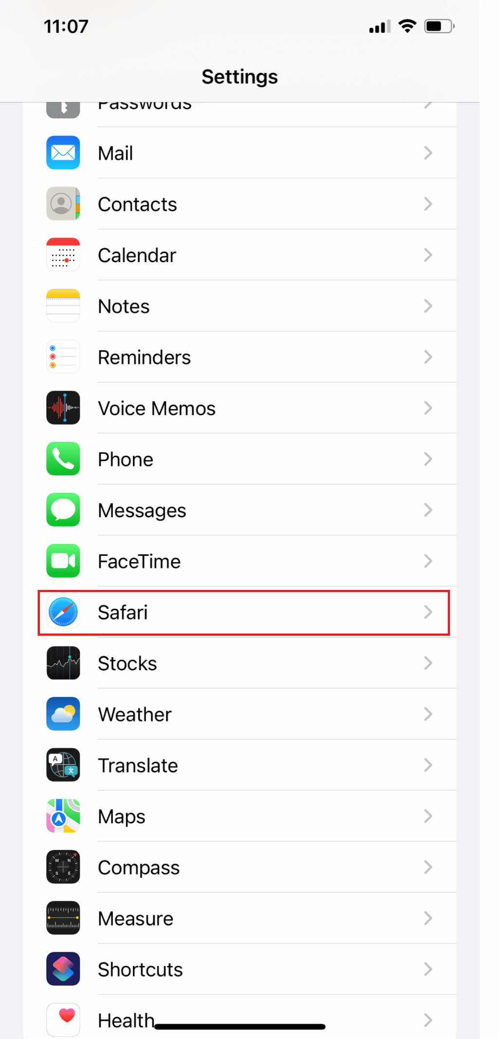 Select Safari 