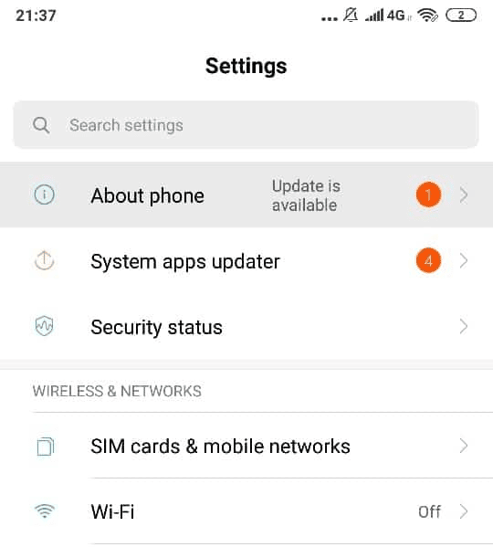 Update Android 