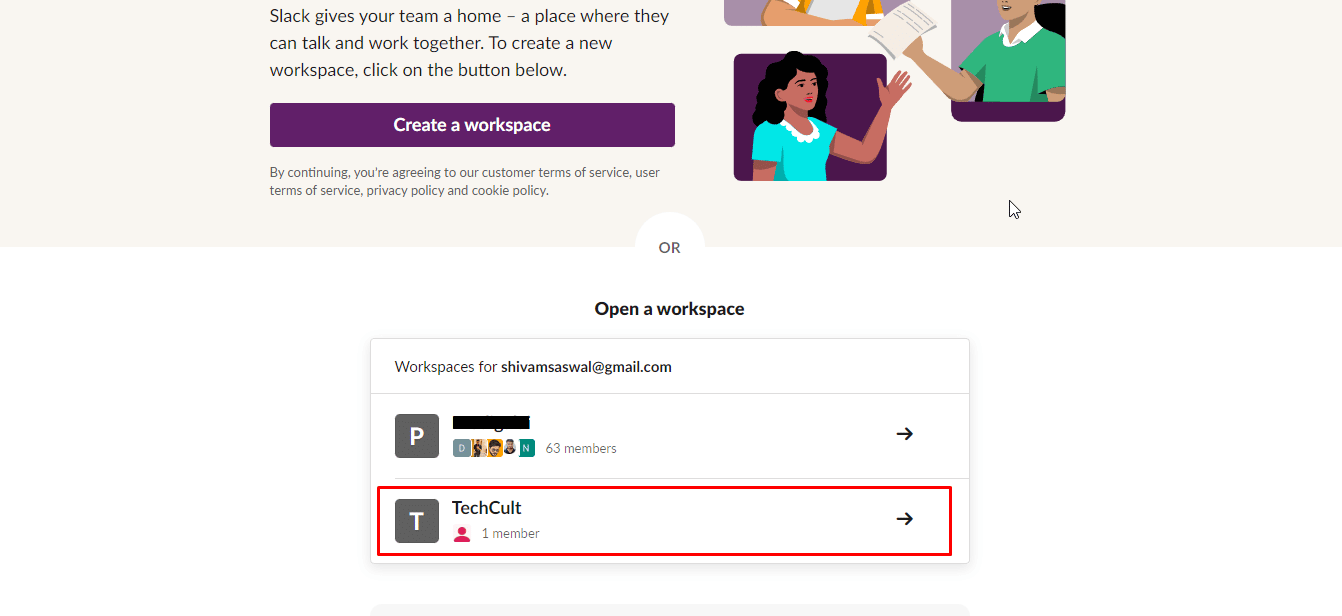 Now, Launch the Slack workshop that you want to leave because of any reason. 