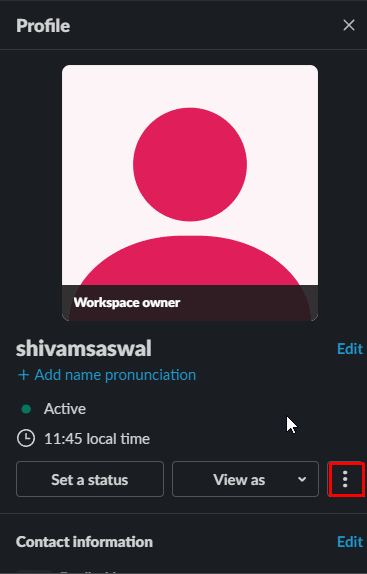 Click on the more or three vertical dots button. 