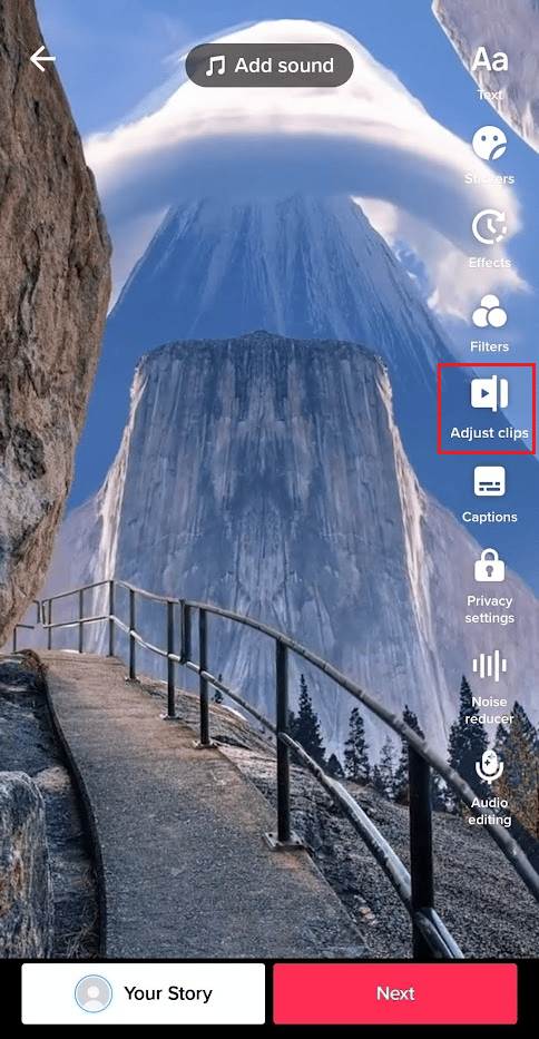 tap on Adjust clips | How to Edit Duration of Photos on TikTok on Phone