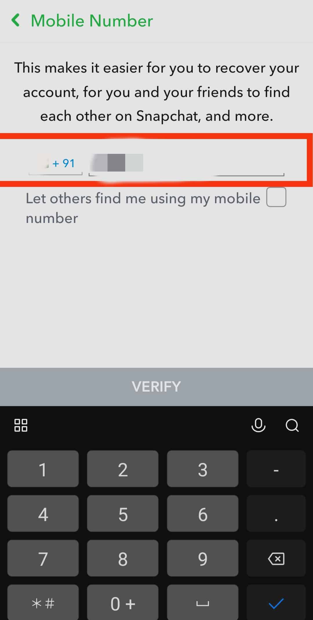 Change the number and Type in the new one.