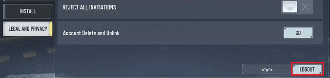 Tap on LOGOUT to sign out of your Activision account