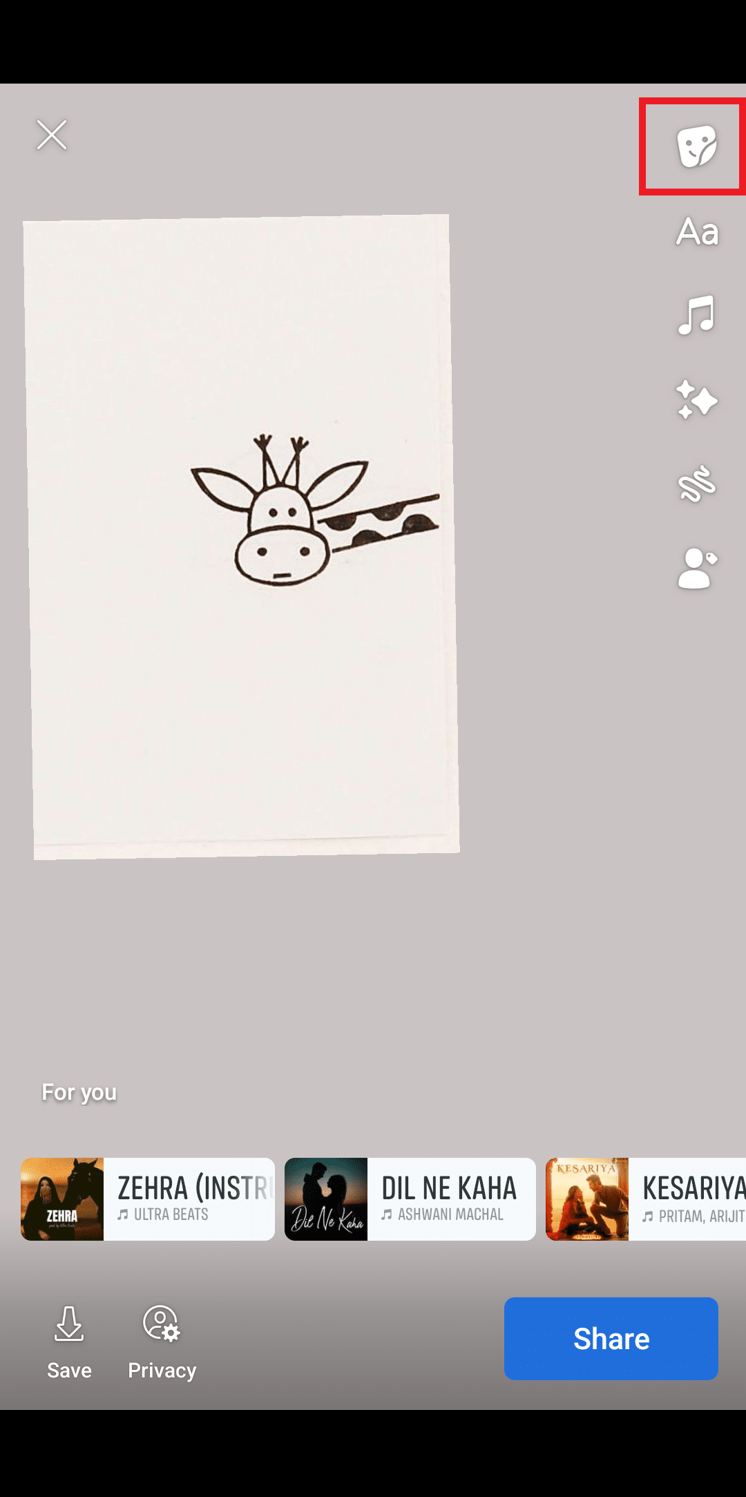 Tap on the sticker icon | How to Do the 10 Year Challenge on Facebook & Instagram
