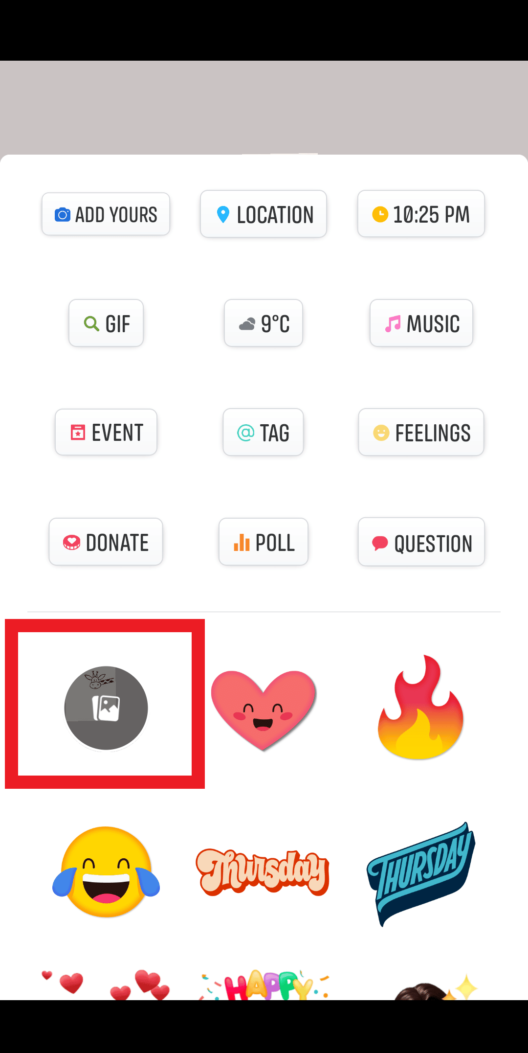 Tap on the image icon 