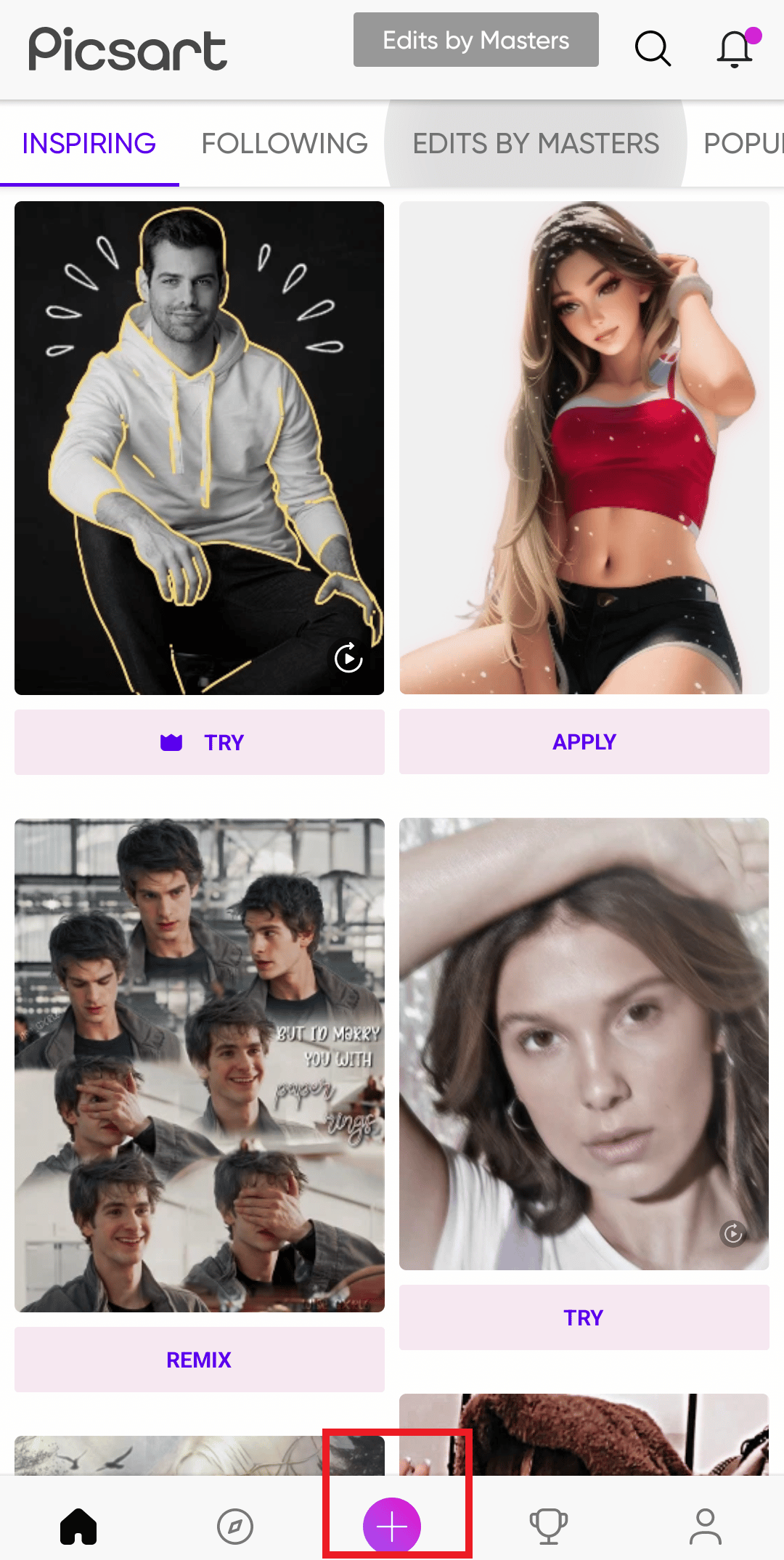 tap on the plus icon | How to Do the 10 Year Challenge on Facebook & Instagram