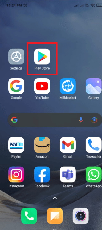 Tap on Play Store
