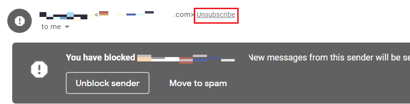Unsubscribe email