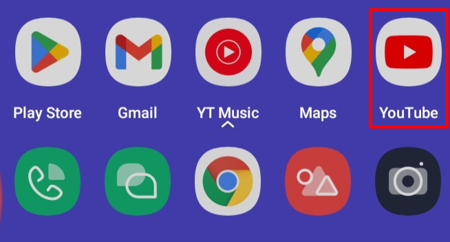 Open the YouTube app on your mobile device.
