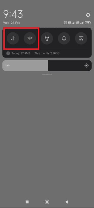 Turn the WiFi and Mobile Data icons to the off position
