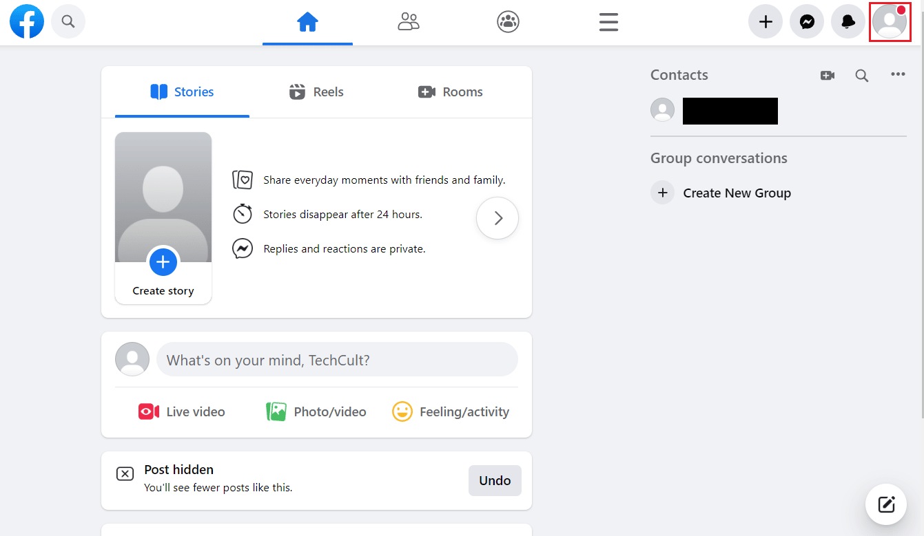click on the Profile icon from the top right corner