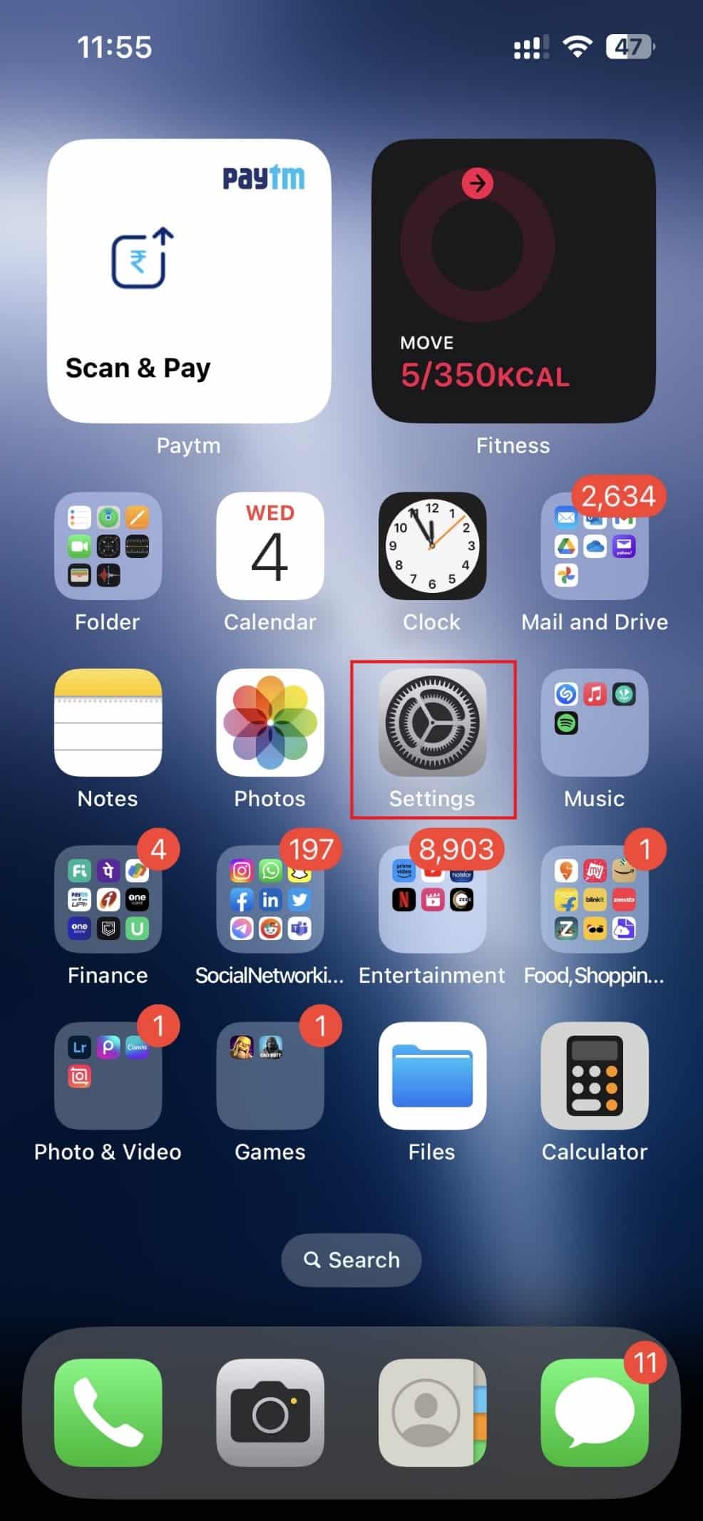 On your iPhone, access the Settings app.