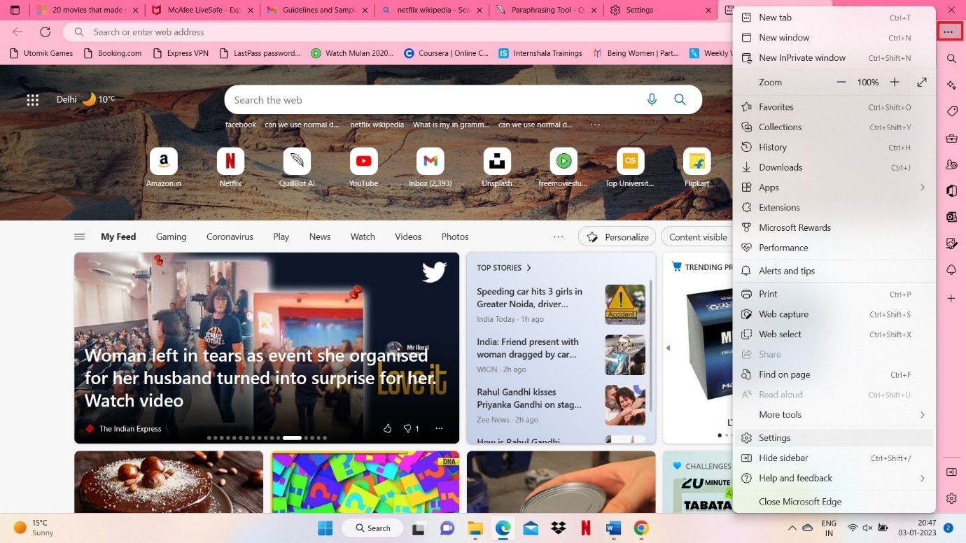 Click on the three dots icon