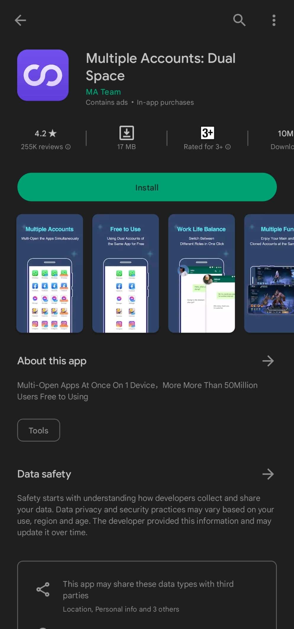 multiple accounts-dual space