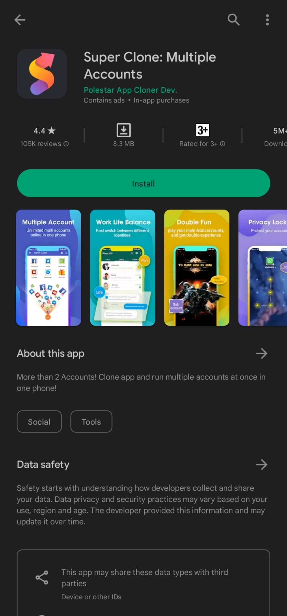 super clone: multiple accounts. How to Install Same App Twice Without Parallel Space