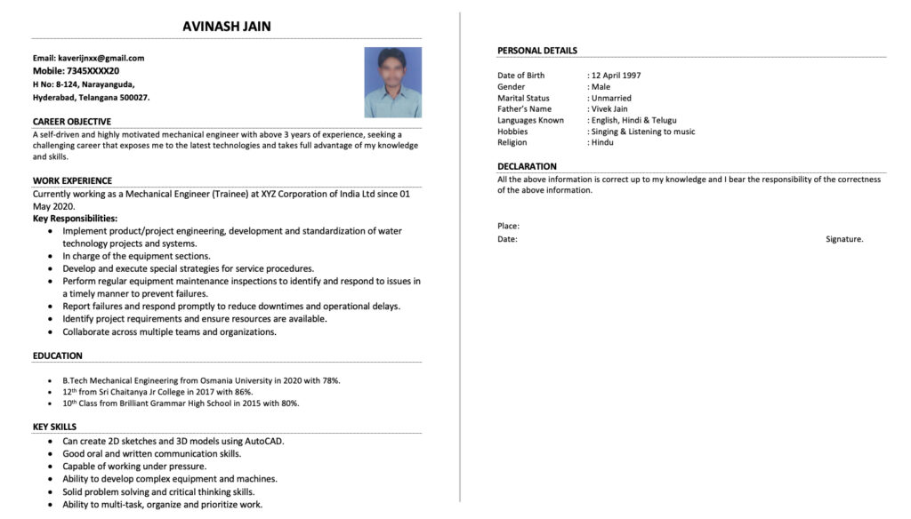 2 page resume template for experienced free download