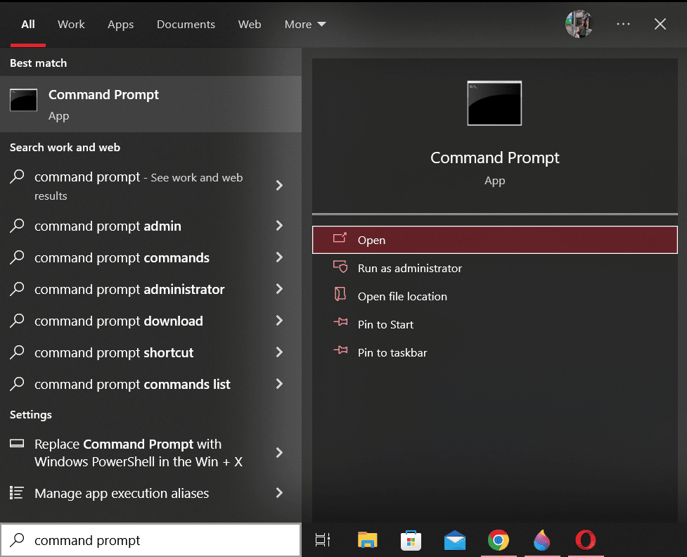 press the windows key and search command prompt