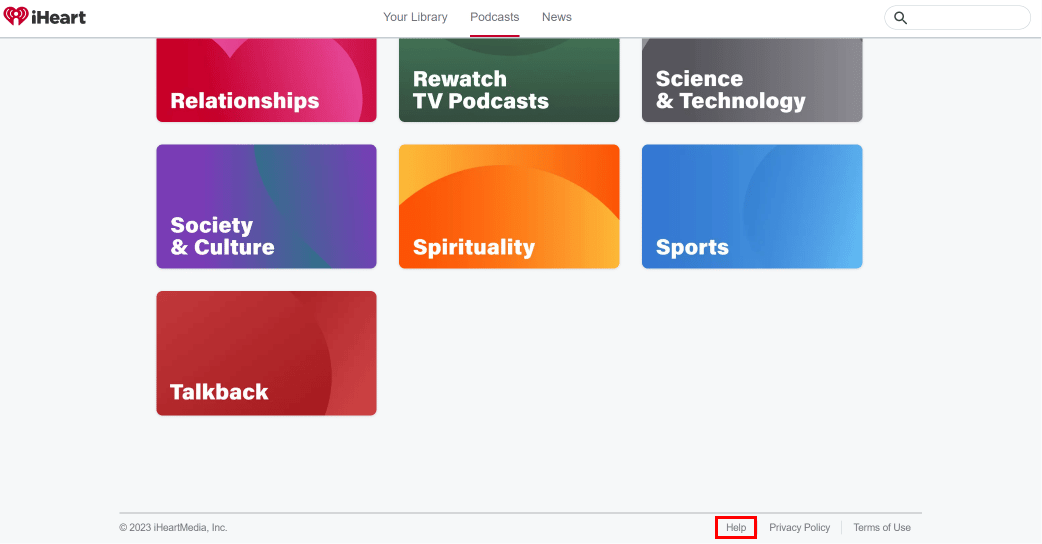 Scroll down to the bottom of the website and click on Help.
