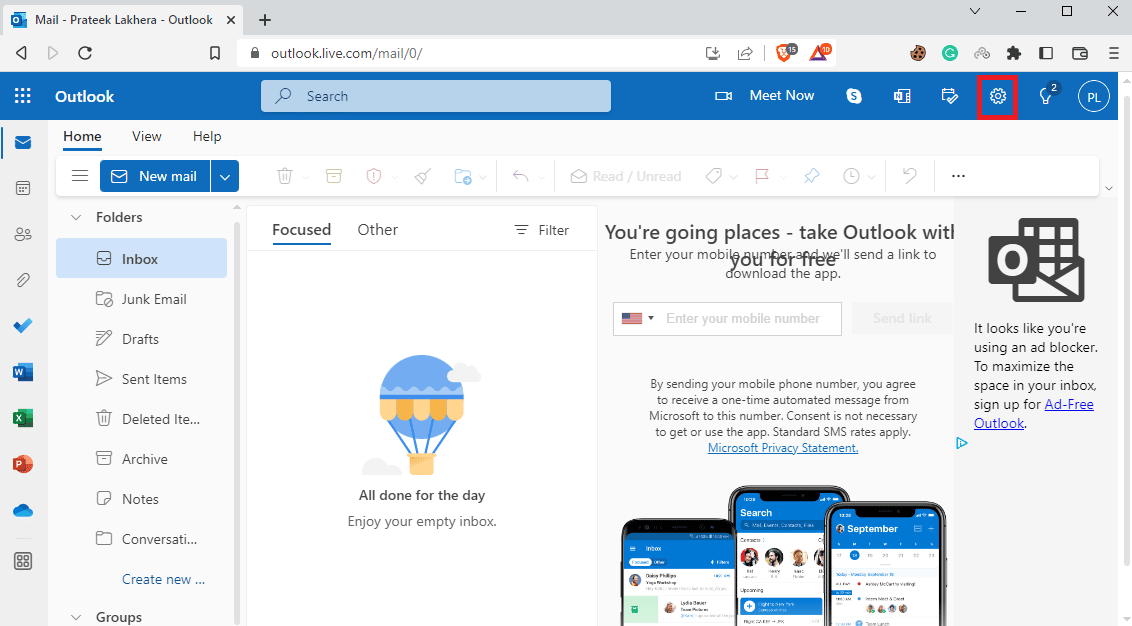 locate and click on the gear icon. Fix Signature Button Not Working in Outlook