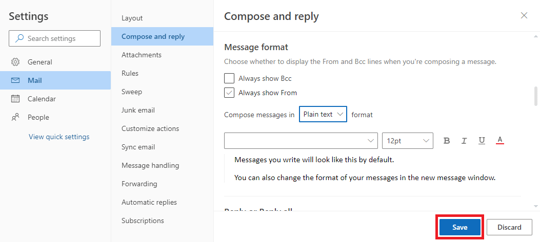 click on Save to make the changes