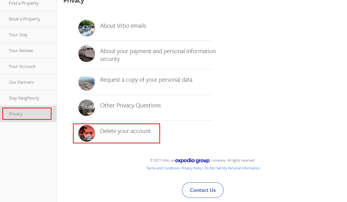 Privacy - Delete your account | How to Delete VRBO Account